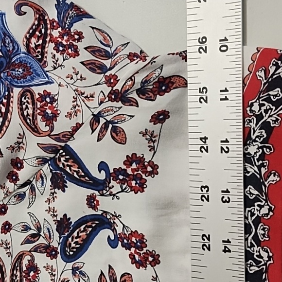 Maurices Print Open front Flowy Cardigan Cruise Coverup Side Slits - Picture 10 of 12